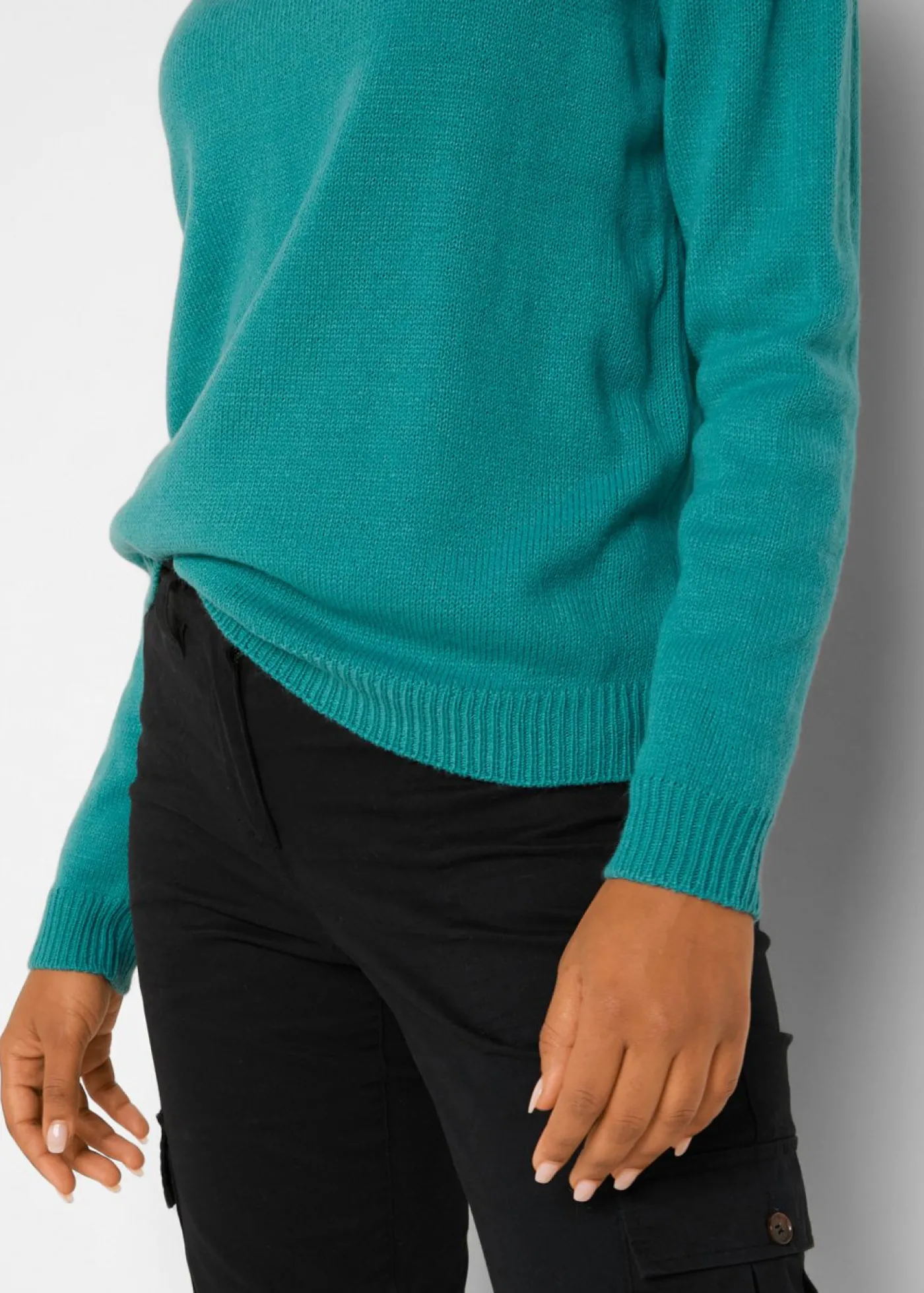 bonprix bonprix Jersey de punto con cuello redondo turquesa Best