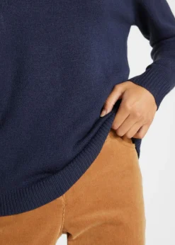 bonprix bonprix Jersey de punto con cuello redondo Azul marino Best