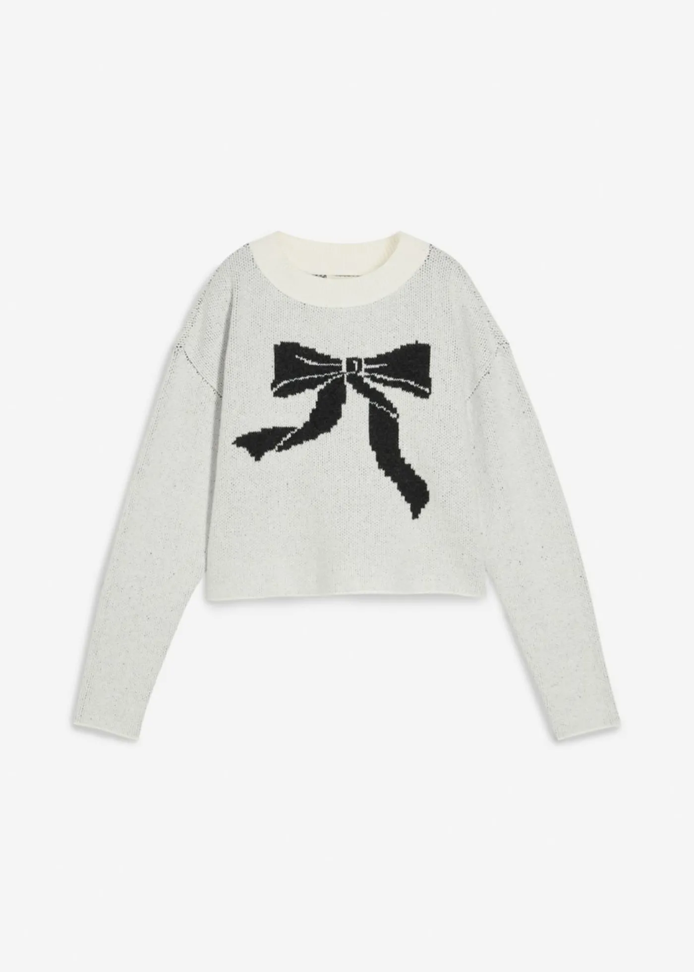 bonprix bonprix Jersey de punto con lazo Blanco lana Outlet