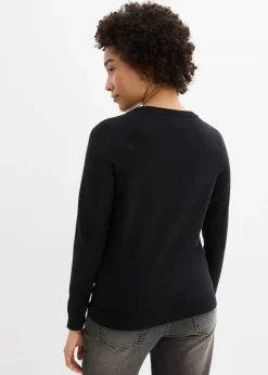 bonprix bonprix Jersey de punto fino Negro Outlet