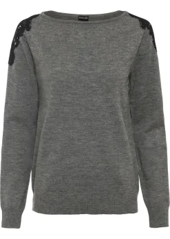 bonprix bonprix Jersey de punto fino gris moteado Discount