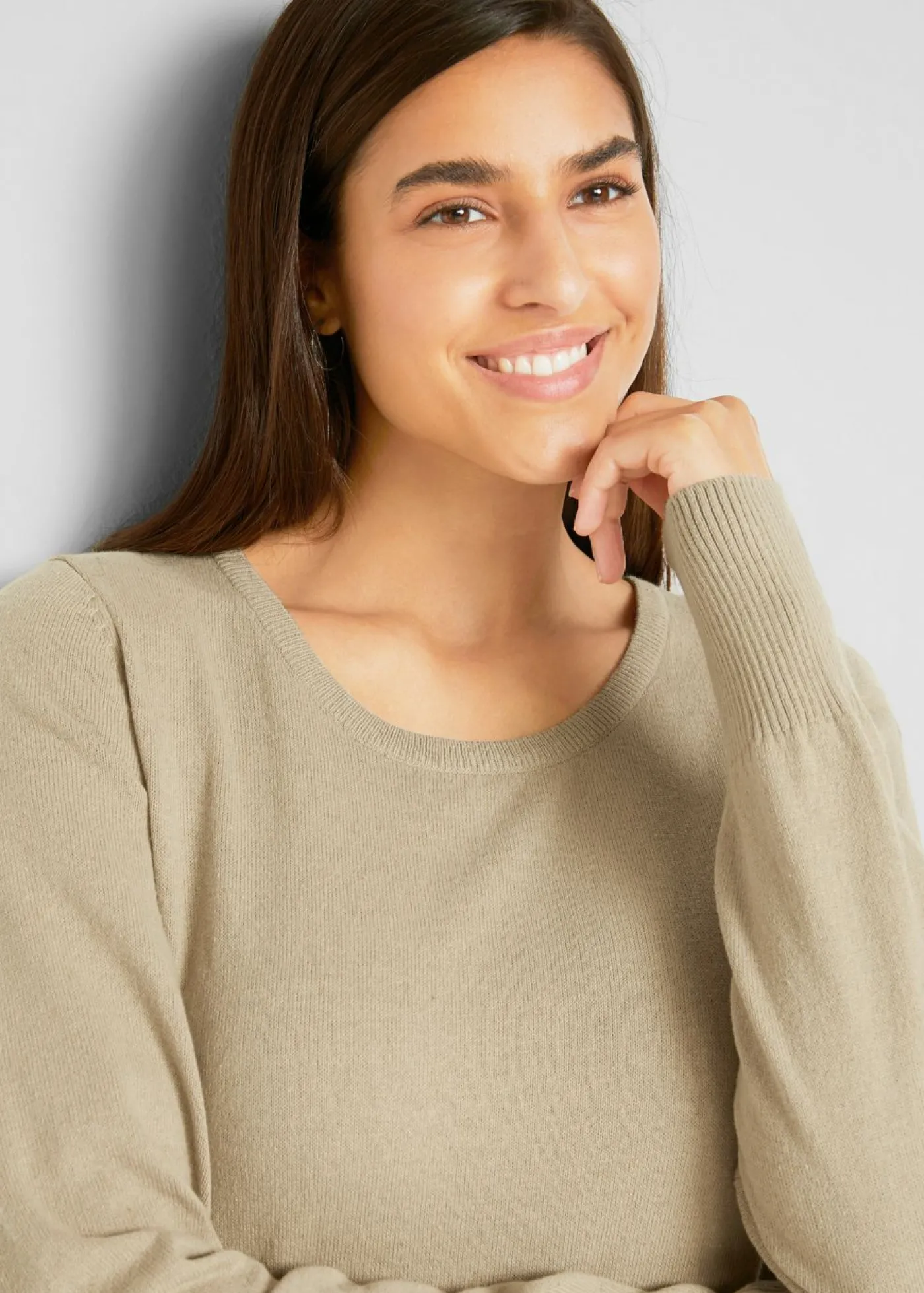 bonprix bonprix Jersey de punto fino Beige Outlet
