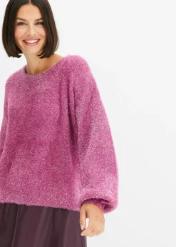 bonprix bonprix Jersey de punto fino orquídea púrpura-plata Discount