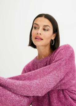 bonprix bonprix Jersey de punto fino orquídea púrpura-plata Discount