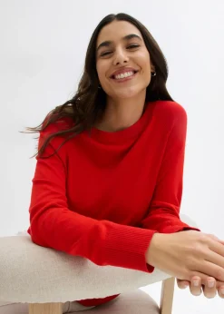 bonprix bonprix Jersey de punto fino fresa New