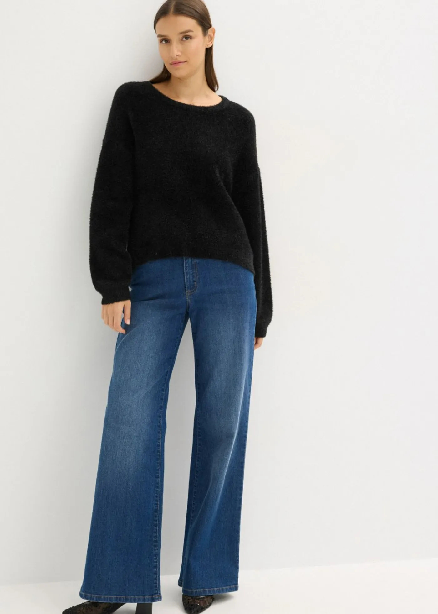 bonprix bonprix Jersey de punto fino Negro Sale