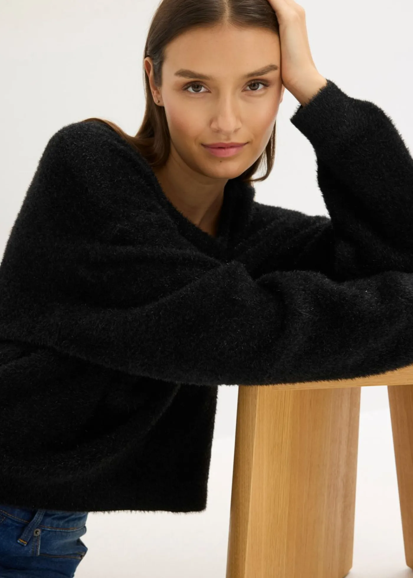 bonprix bonprix Jersey de punto fino Negro Sale