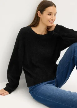 bonprix bonprix Jersey de punto fino Negro Sale