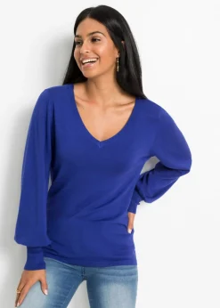 bonprix bonprix Jersey de punto fino con viscosa sostenible Azul zafiro Hot