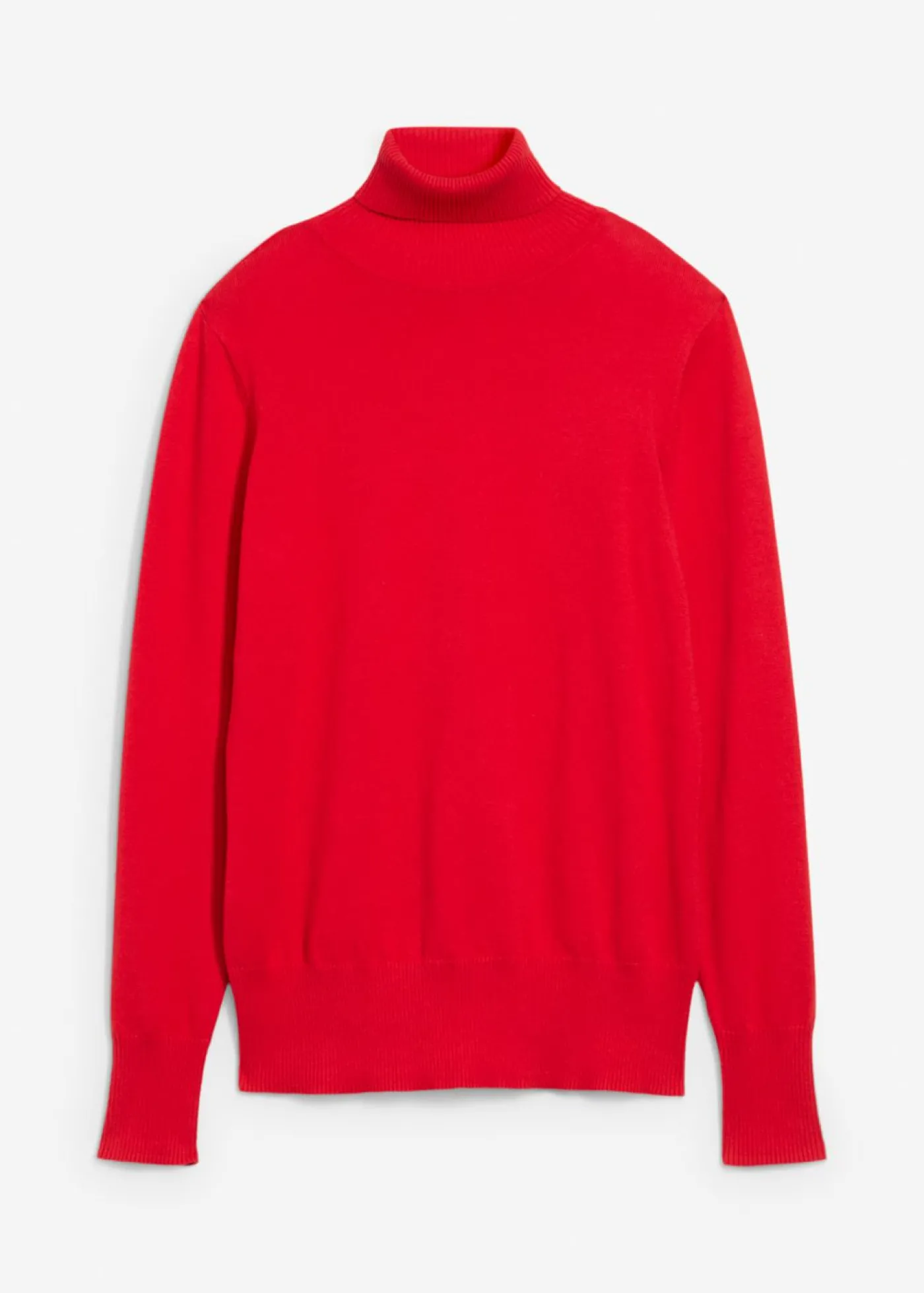 bonprix bonprix Jersey de punto fino con cuello alto rojo lava Discount