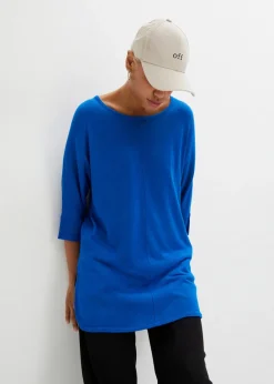 bonprix bonprix Jersey de punto fino con mangas 3/4 Azur Sale