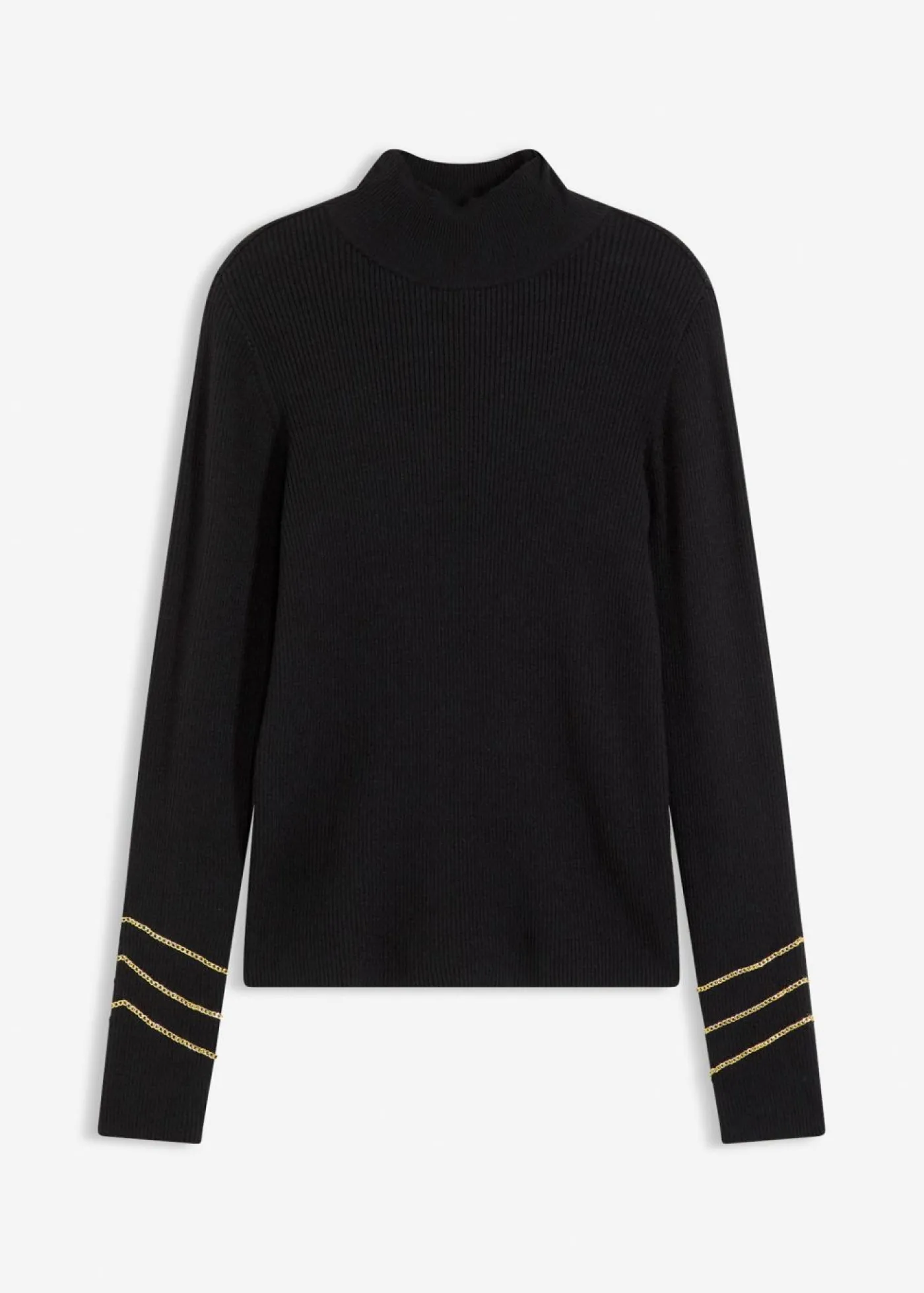 bonprix bonprix Jersey de punto fino con cadenas doradas Negro New