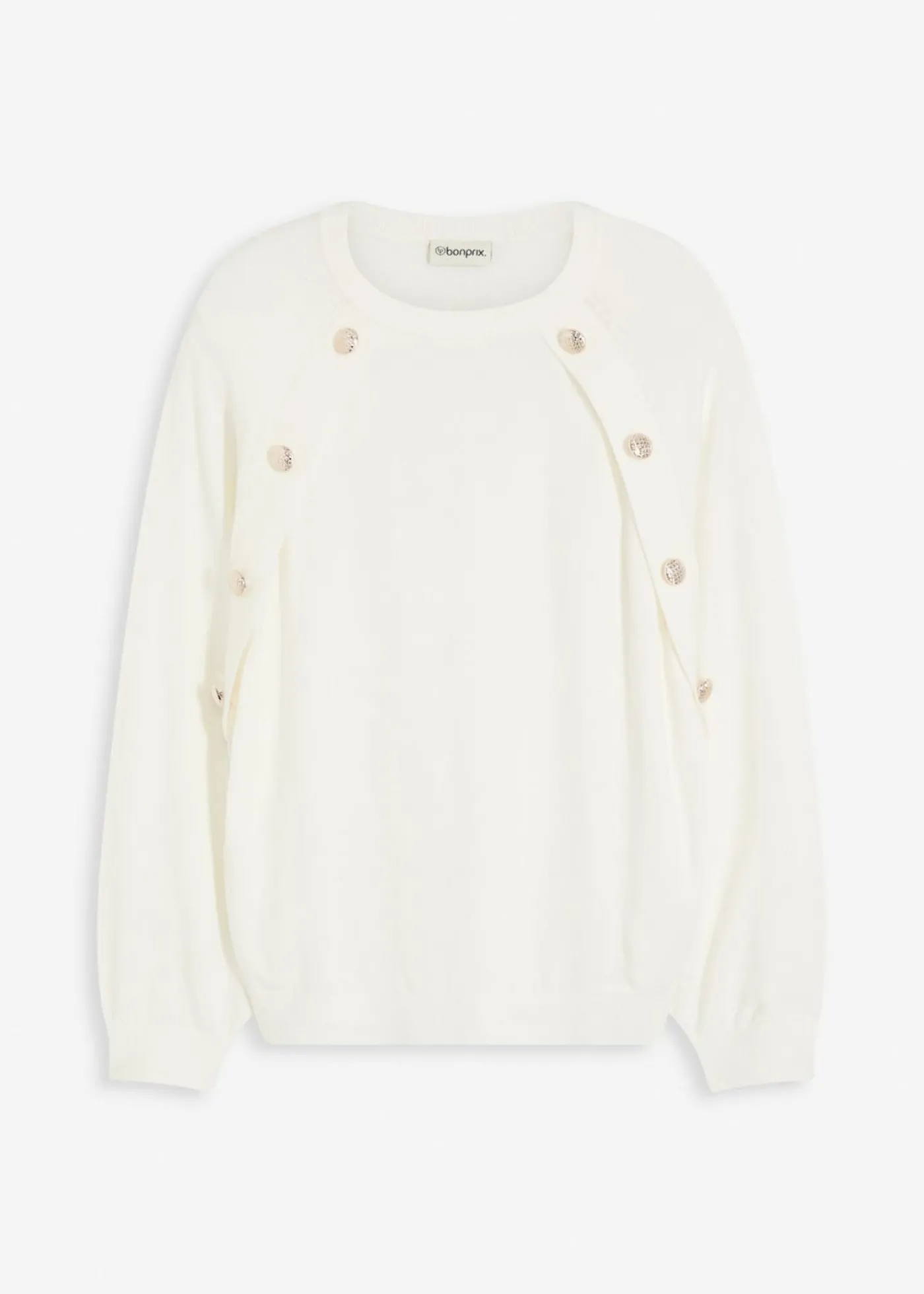 bonprix bonprix Jersey de punto fino de mezcla de viscosa fluida Blanco lana Online