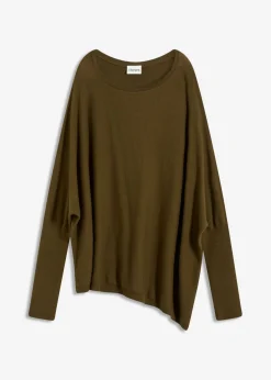 bonprix bonprix Jersey de punto fino de mezcla de viscosa Oliva Discount