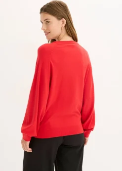 bonprix bonprix Jersey de punto fino de mezcla de viscosa fluida Rojo salsa Clearance