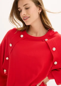 bonprix bonprix Jersey de punto fino de mezcla de viscosa fluida Rojo salsa Clearance
