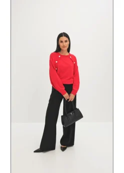 bonprix bonprix Jersey de punto fino de mezcla de viscosa fluida Rojo salsa Clearance