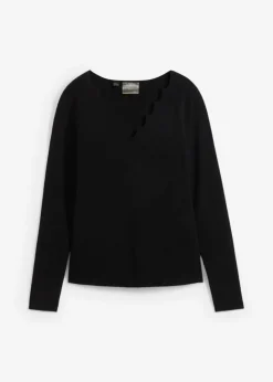 bonprix bonprix Jersey de punto fino de una suave mezcla de viscosa Negro Best