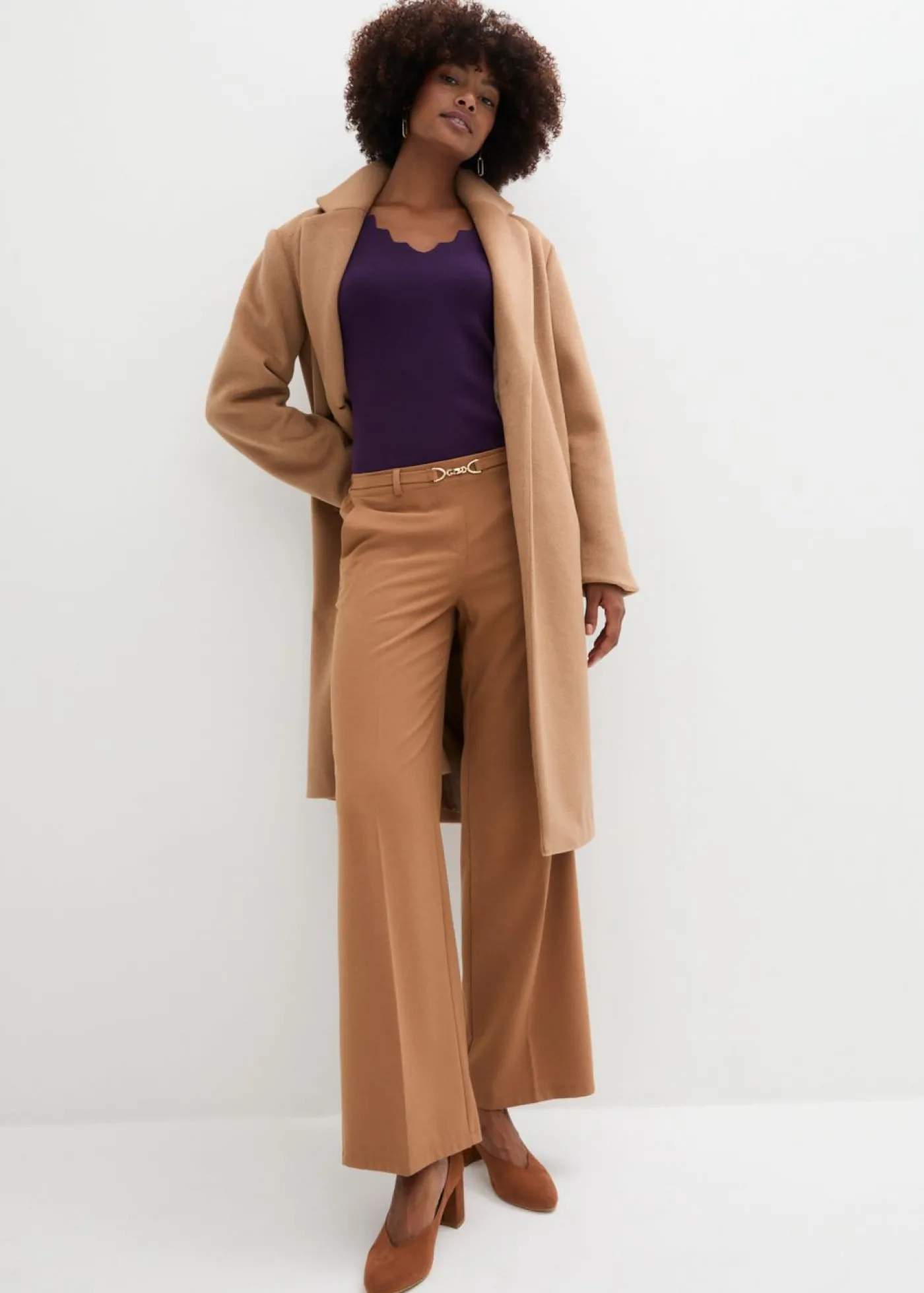 bonprix bonprix Jersey de punto fino de una suave mezcla de viscosa Lila oscuro Clearance