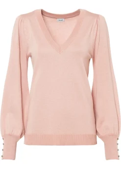 bonprix bonprix Jersey de punto fino en mezcla de viscosa rosa viejo Discount