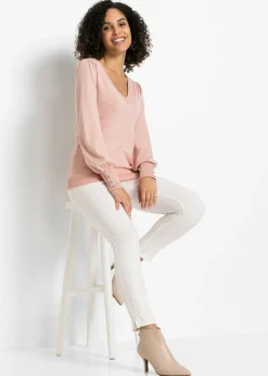 bonprix bonprix Jersey de punto fino en mezcla de viscosa rosa viejo Discount