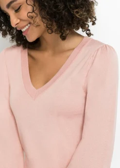 bonprix bonprix Jersey de punto fino en mezcla de viscosa rosa viejo Discount