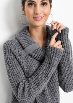 bonprix bonprix Jersey de punto grueso Gris oscuro jaspeado Hot