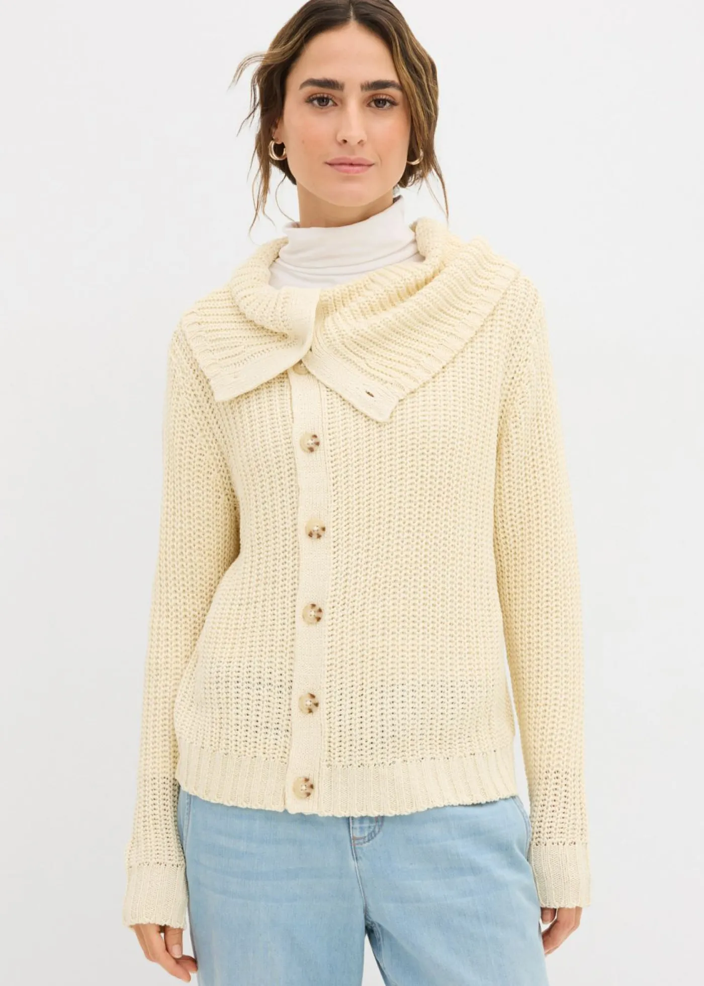 bonprix bonprix Jersey de punto grueso Crudo Sale