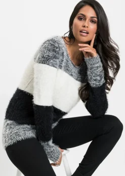 bonprix bonprix Jersey de punto grueso Negro-blanco con rayas Outlet