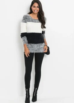bonprix bonprix Jersey de punto grueso Negro-blanco con rayas Outlet