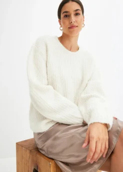 bonprix bonprix Jersey de punto grueso Blanco lana Discount