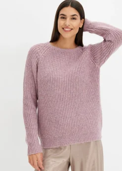 bonprix bonprix Jersey de punto grueso con hilo brillante Rosa ceniza Discount