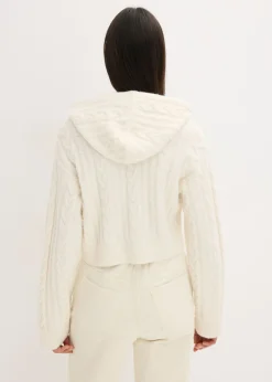 bonprix bonprix Jersey de punto grueso con capucha blanco perla Best