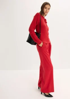 bonprix bonprix Jersey de punto grueso con cordón rojo cayena Sale