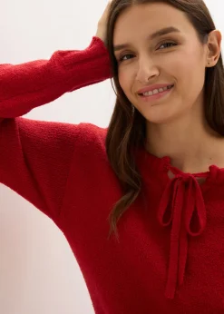bonprix bonprix Jersey de punto grueso con cordón rojo cayena Sale
