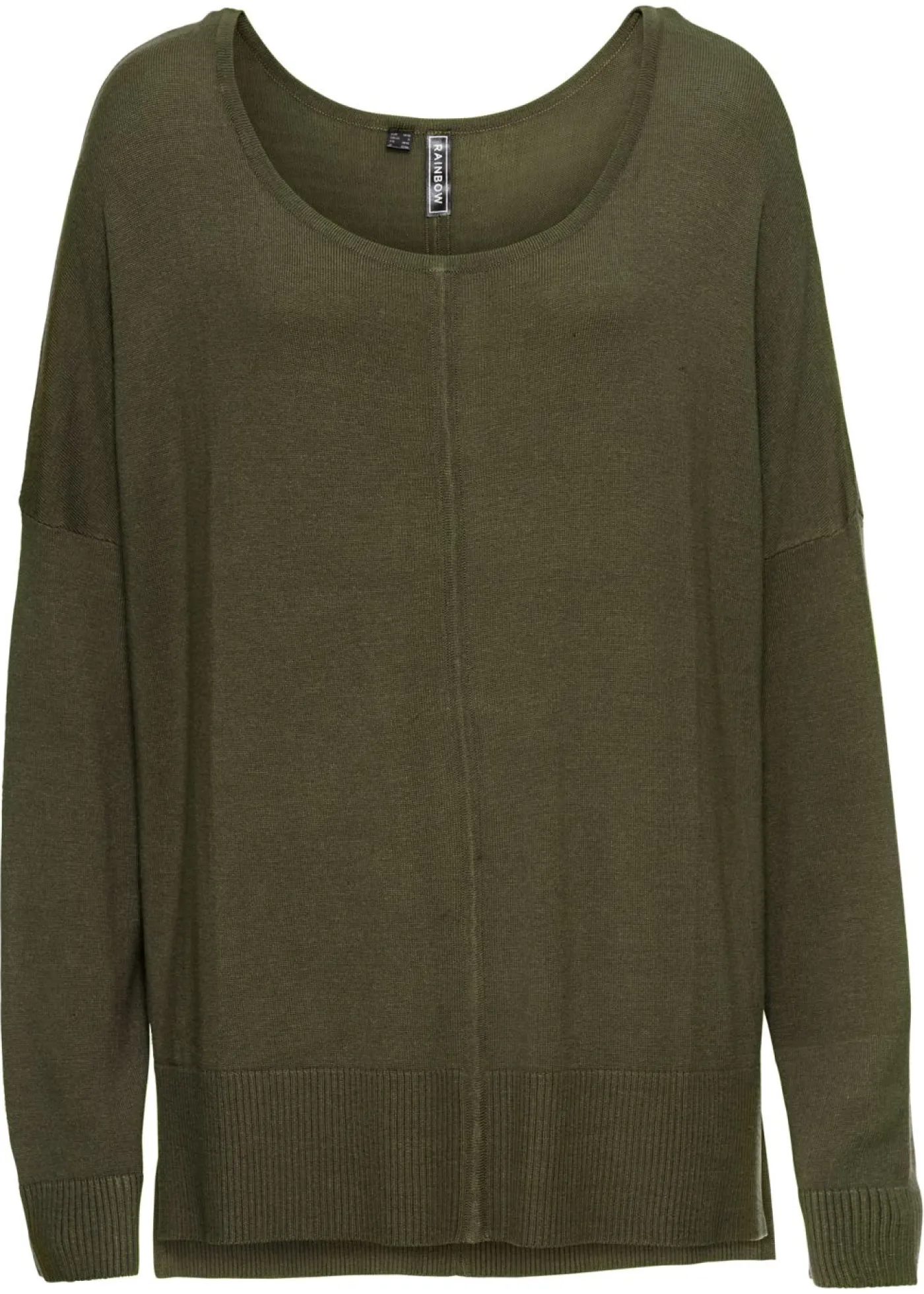 bonprix bonprix Jersey de punto oversize en mezcla de viscosa Verde oliva oscuro