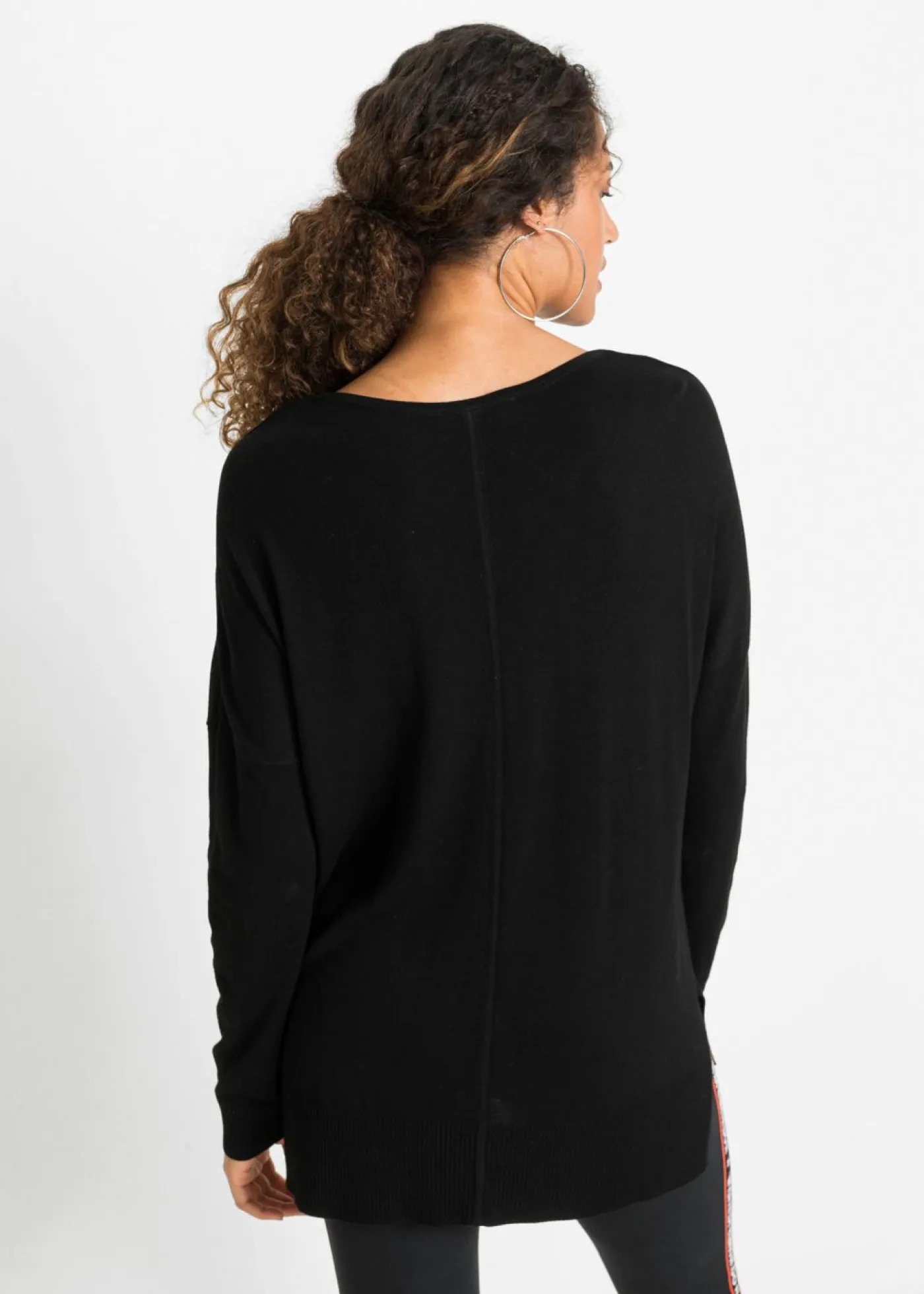 bonprix bonprix Jersey de punto oversize en mezcla de viscosa Negro Sale
