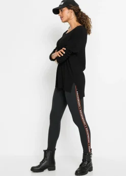 bonprix bonprix Jersey de punto oversize en mezcla de viscosa Negro Sale