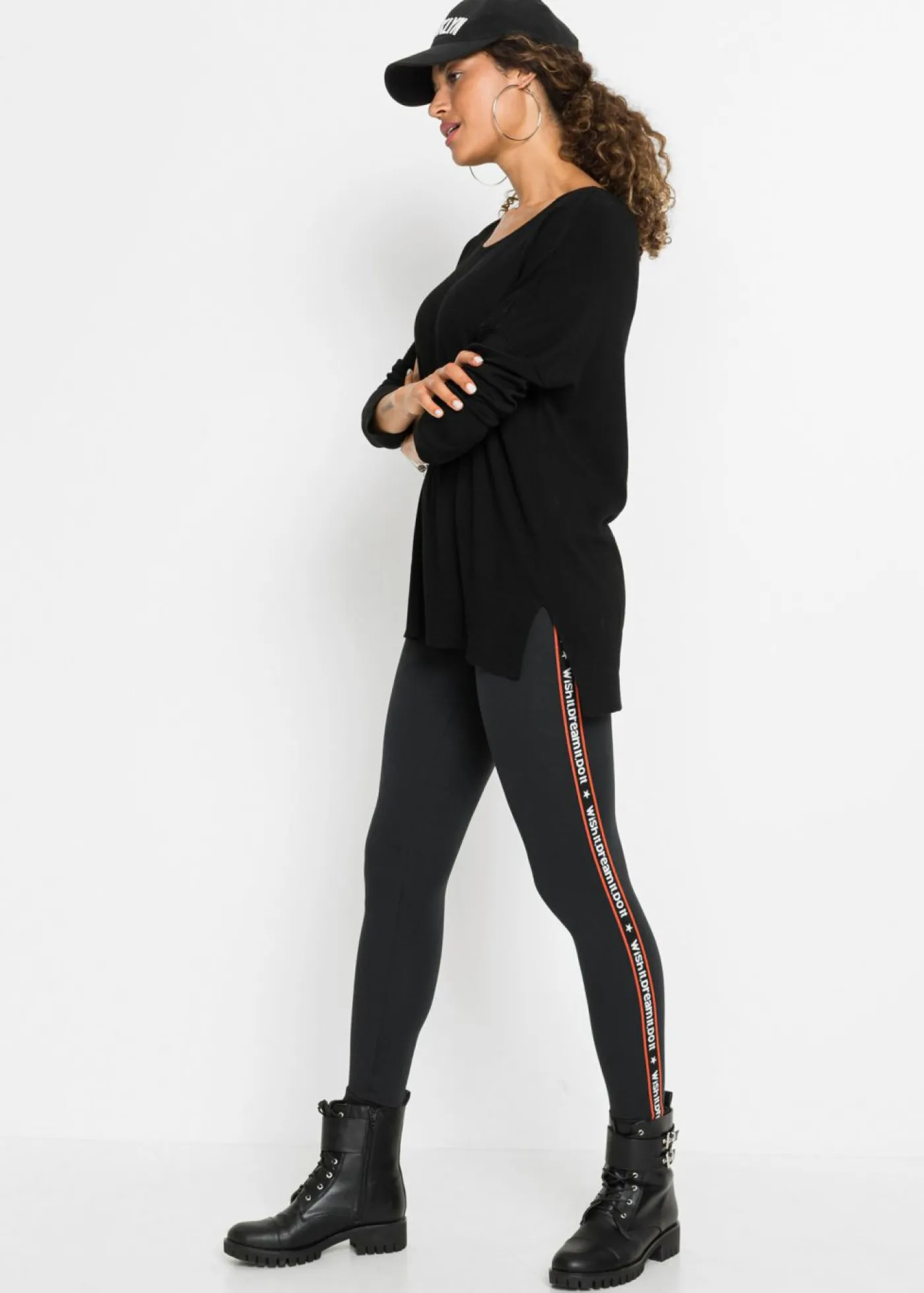 bonprix bonprix Jersey de punto oversize en mezcla de viscosa Negro Sale