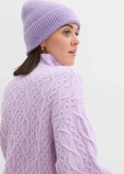 bonprix bonprix Jersey de punto trenzado lila pastel moteado New
