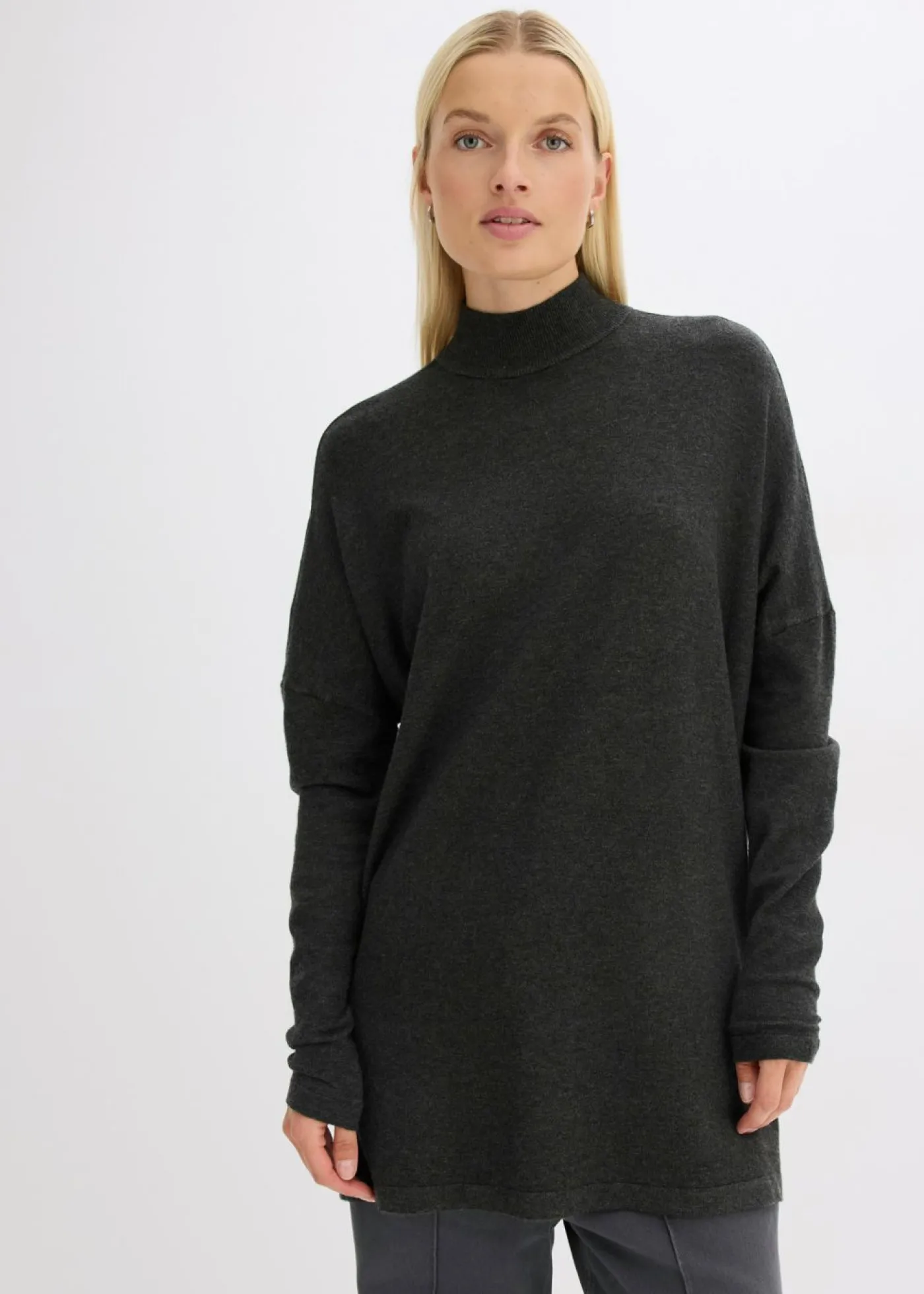 bonprix bonprix Jersey de suave mezcla de viscosa antracita jaspeado moteado Clearance