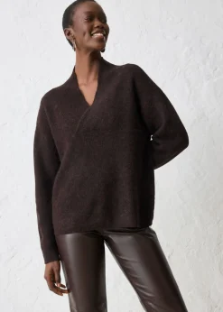 bonprix bonprix Jersey en cálida mezcla de alpaca Marrón oscuro Best