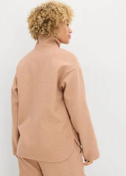 bonprix bonprix Jersey holgado con aspecto de lana marrón moteado New