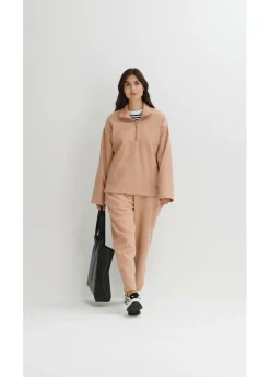 bonprix bonprix Jersey holgado con aspecto de lana marrón moteado New