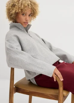 bonprix bonprix Jersey holgado con aspecto de lana Gris sombra moteado Hot