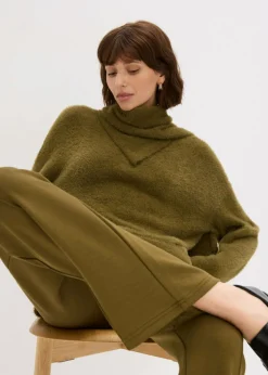 bonprix bonprix Jersey holgado con chal Oliva Online
