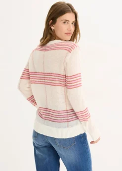 bonprix bonprix Jersey holgado con contenido de lana y alpaca blanco lana a cuadros Discount