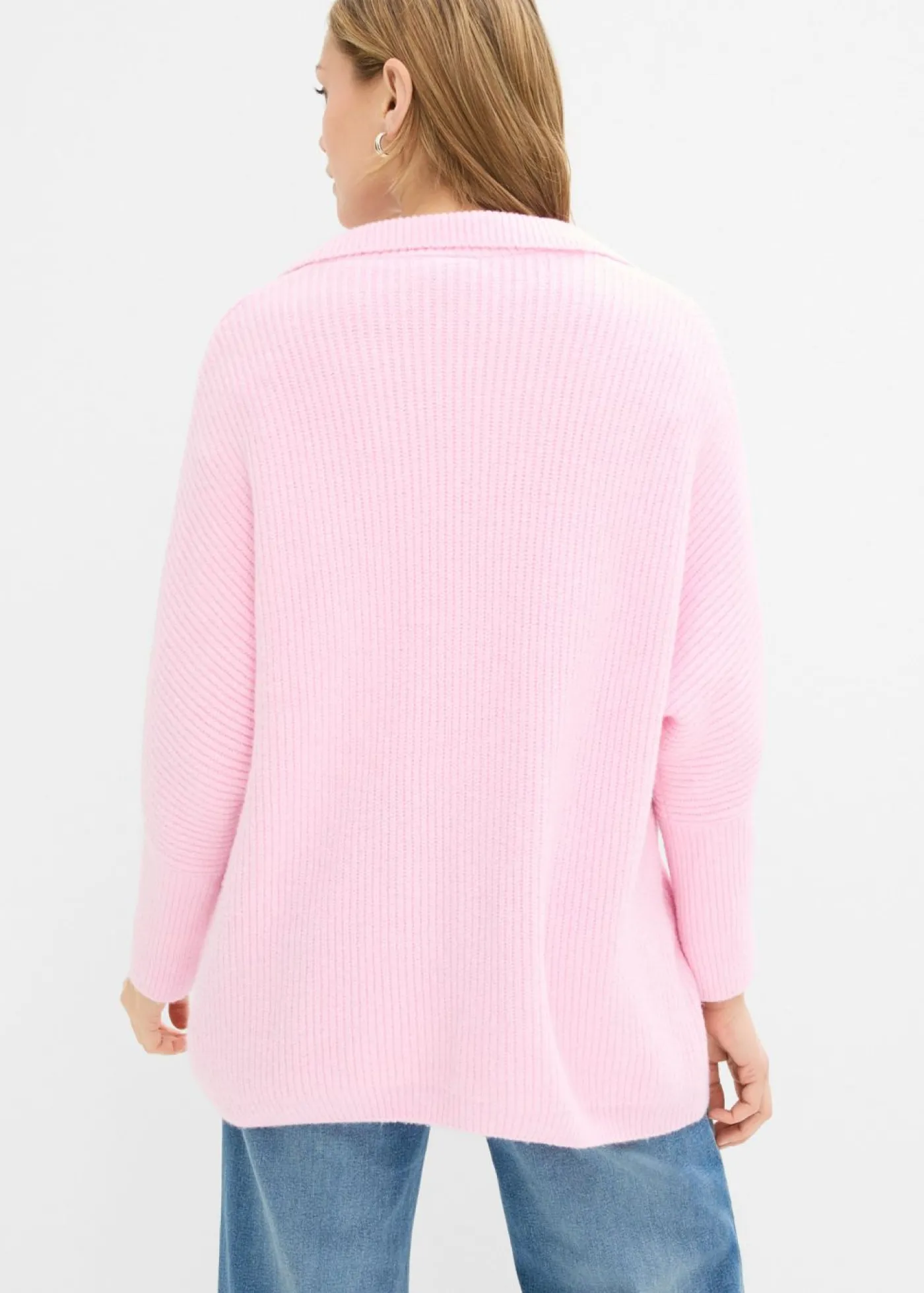 bonprix bonprix Jersey holgado con cuello tipo polo rosa cristal New