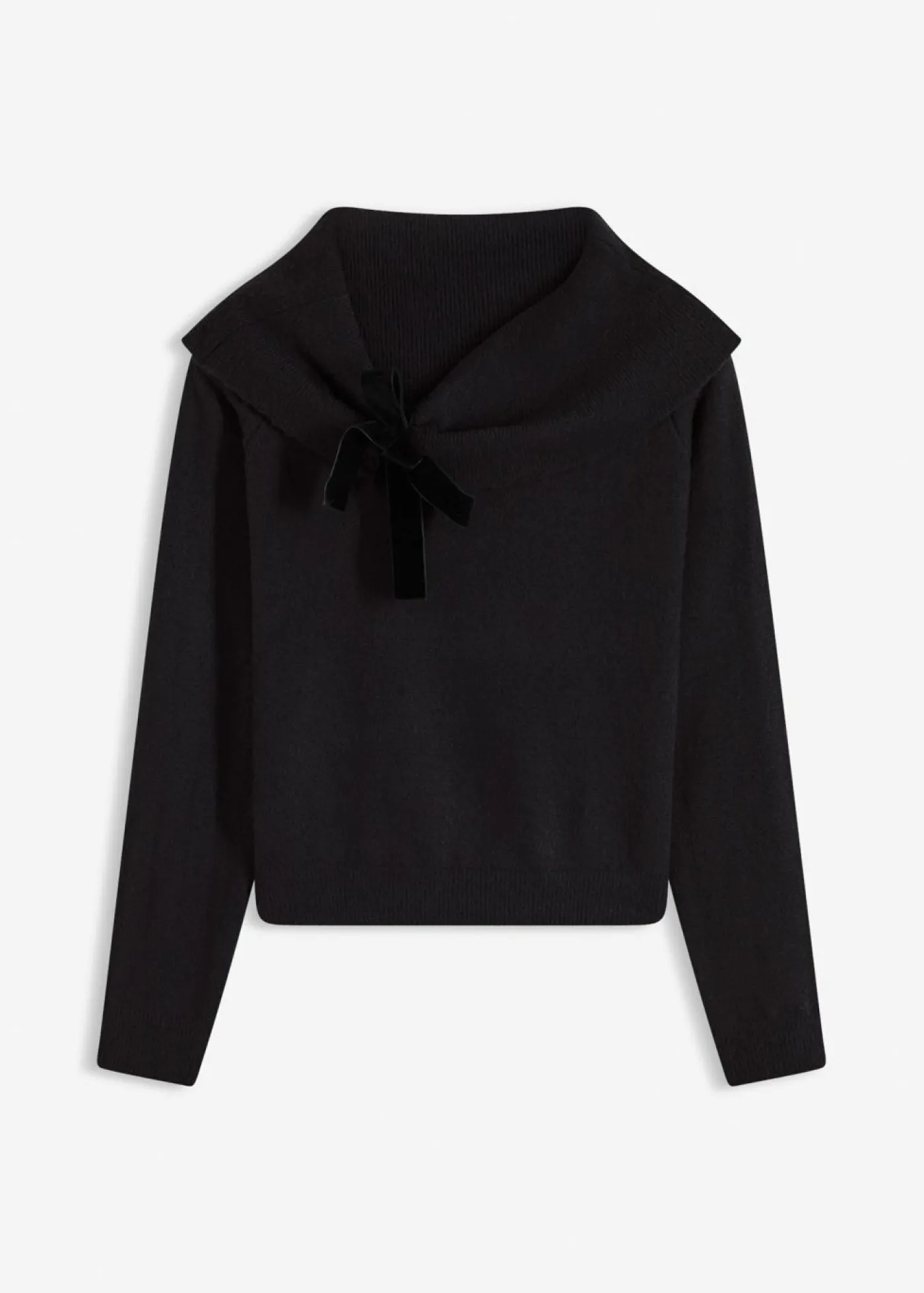 bonprix bonprix Jersey holgado con escote bañera Negro Clearance