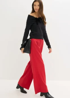 bonprix bonprix Jersey holgado con escote bañera Negro Clearance